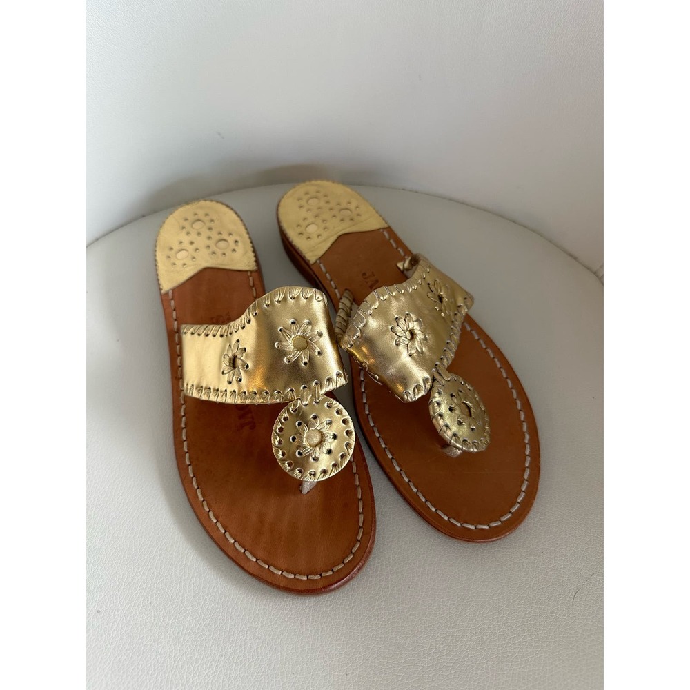 NWOT Classic Jack Rogers Signature Whip Stitch Thong Sandals Sz 6